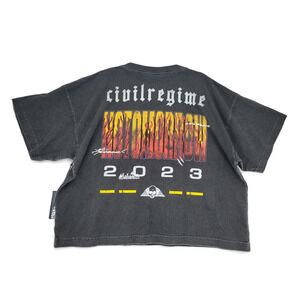 Civil Regime Graphic Tee XL Flame‎ Oversized T-Shirt Streetwear Goth Y2K